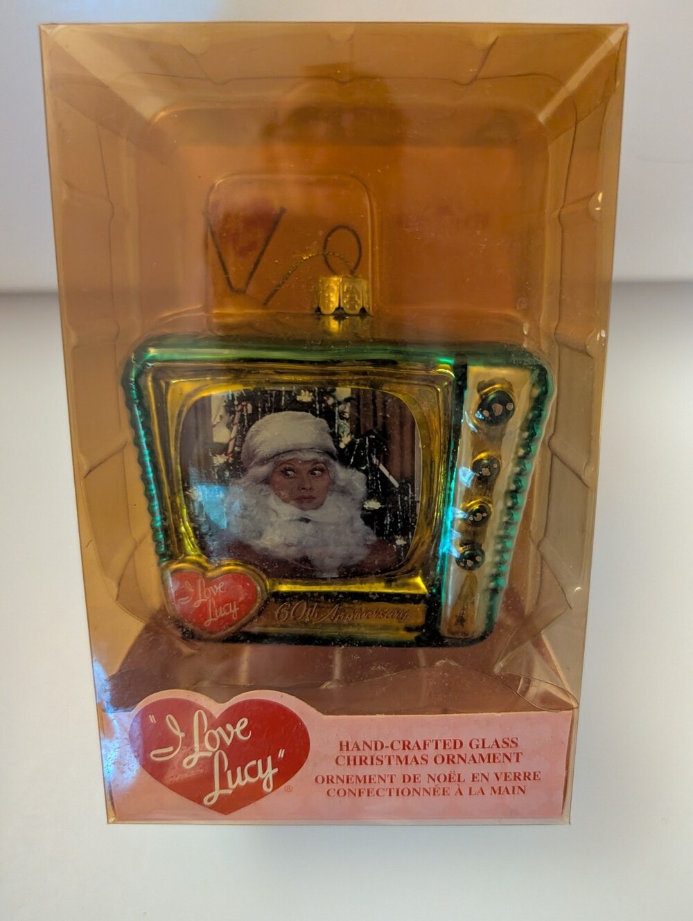 Vintage Kurt Adler "I Love Lucy" Glass TV Christmas Ornament